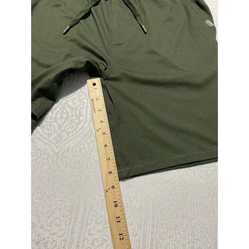 Eddie Bauer Lounge Mens Medium Olive Green Performance Shorts Drawstring Stretch